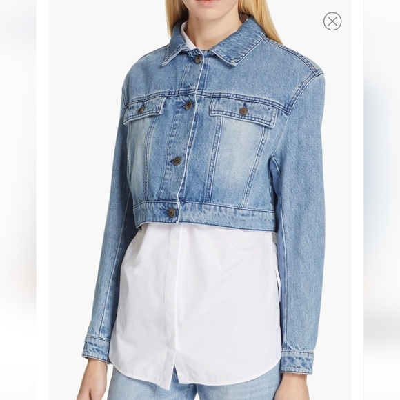 NWT Women's Hugo Boss Gelise Crop Blue Denim Jacket Size XL - Picture 6 of 15